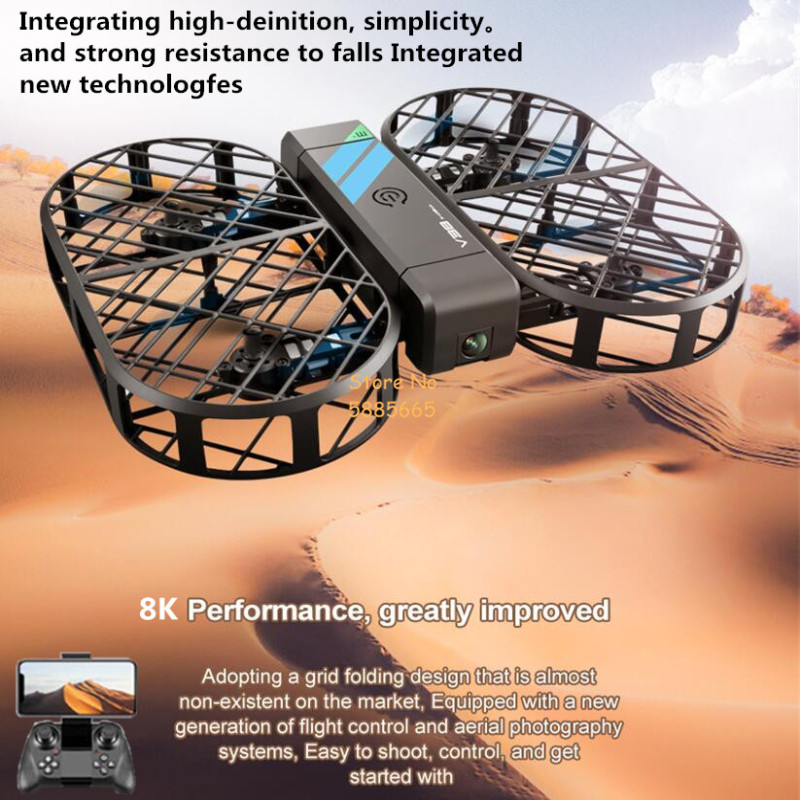 Drone Rc Helicopter With Camera - 8K HD Camera 360° Protection Optical