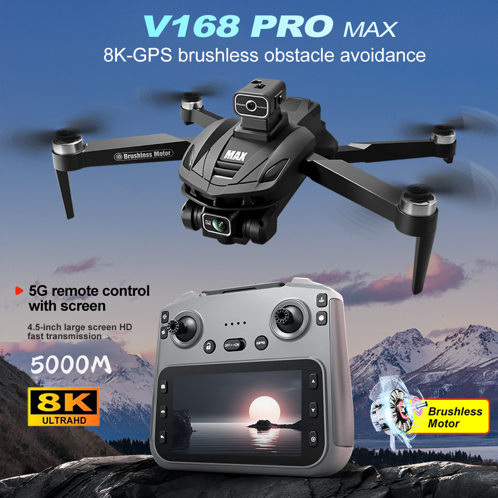 Drone Rc Helicopter With Camera - V168 PRO Max GPS Drone 8K