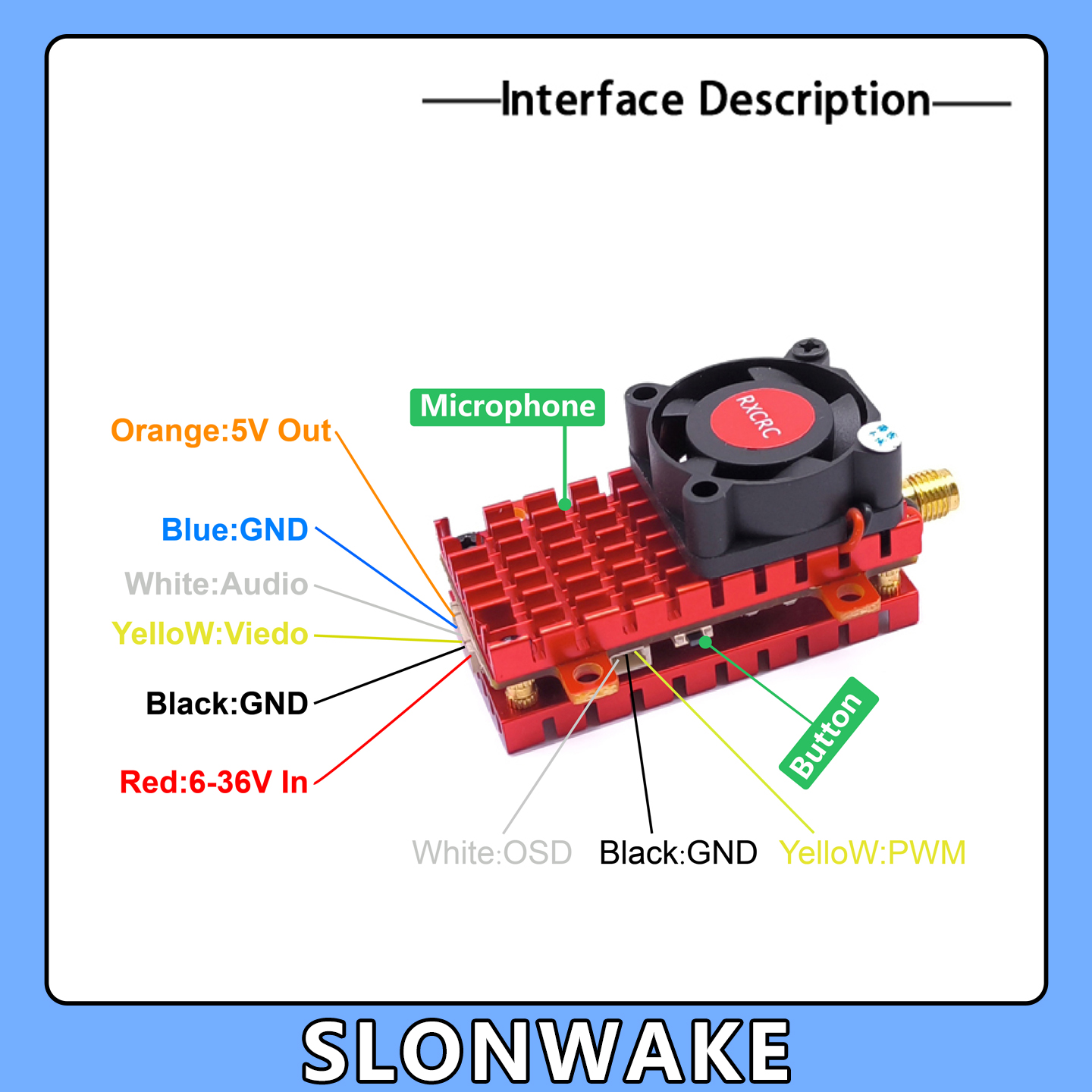 SLONWAKE 5.8G 2W VTX FPV 1800T - Drone Kf Rc review and price